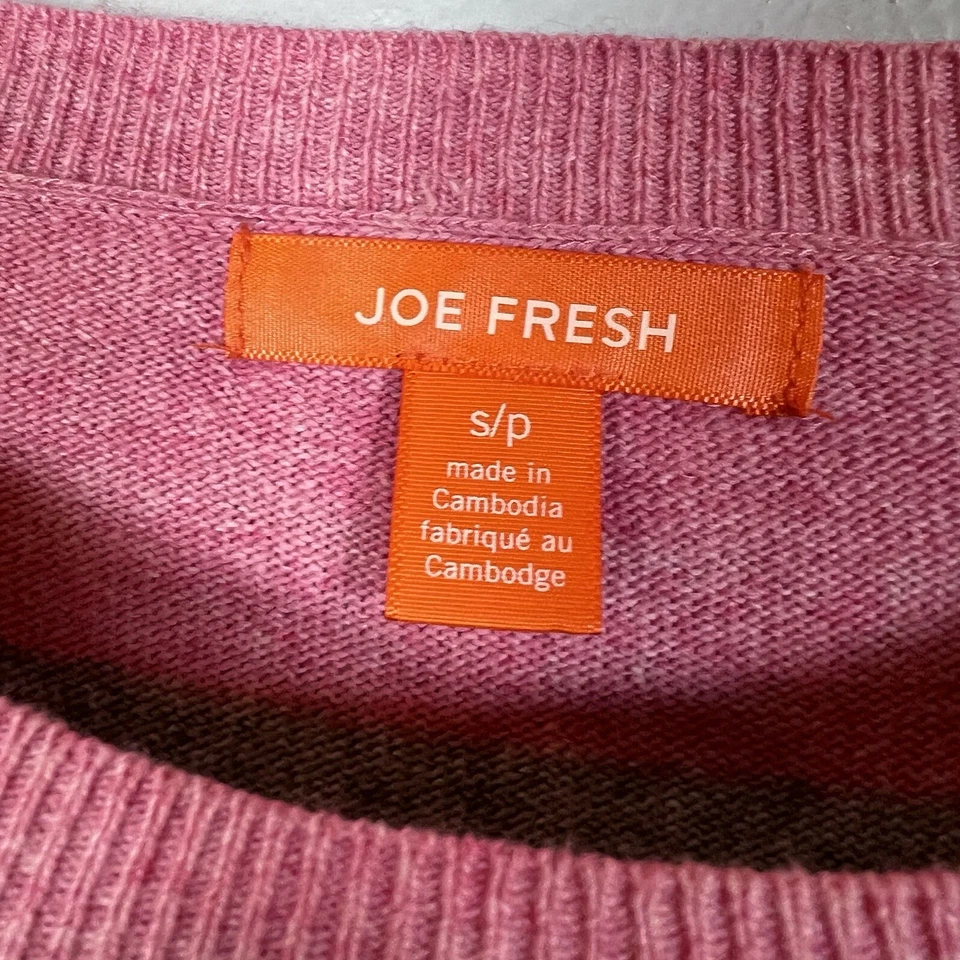 Suéter Pullover Joe Fresh Para Mujer Rosa y Gris Rayas Talla S/P Manga Larga Foto 4 de 4