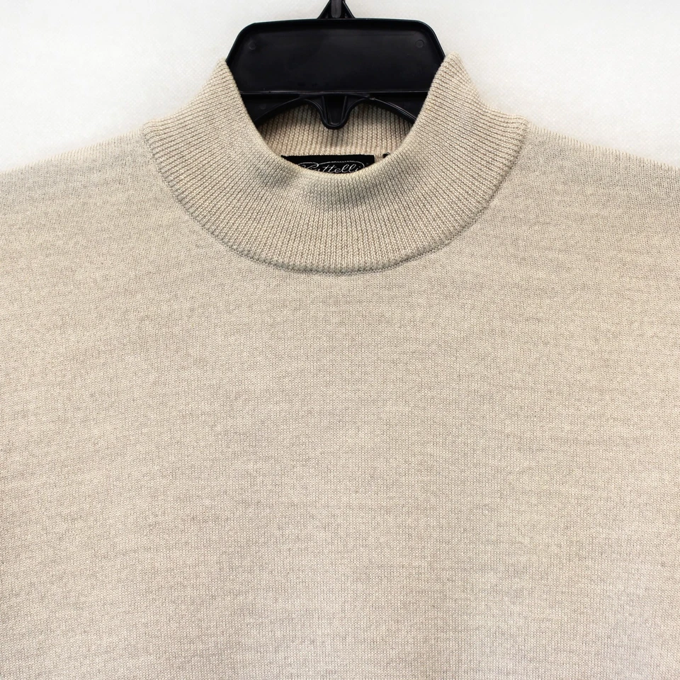 Suéter Barneys New York Piattelli Beige 100% Lana Merino Cuello Simulado Grande Italia Foto 2 de 4