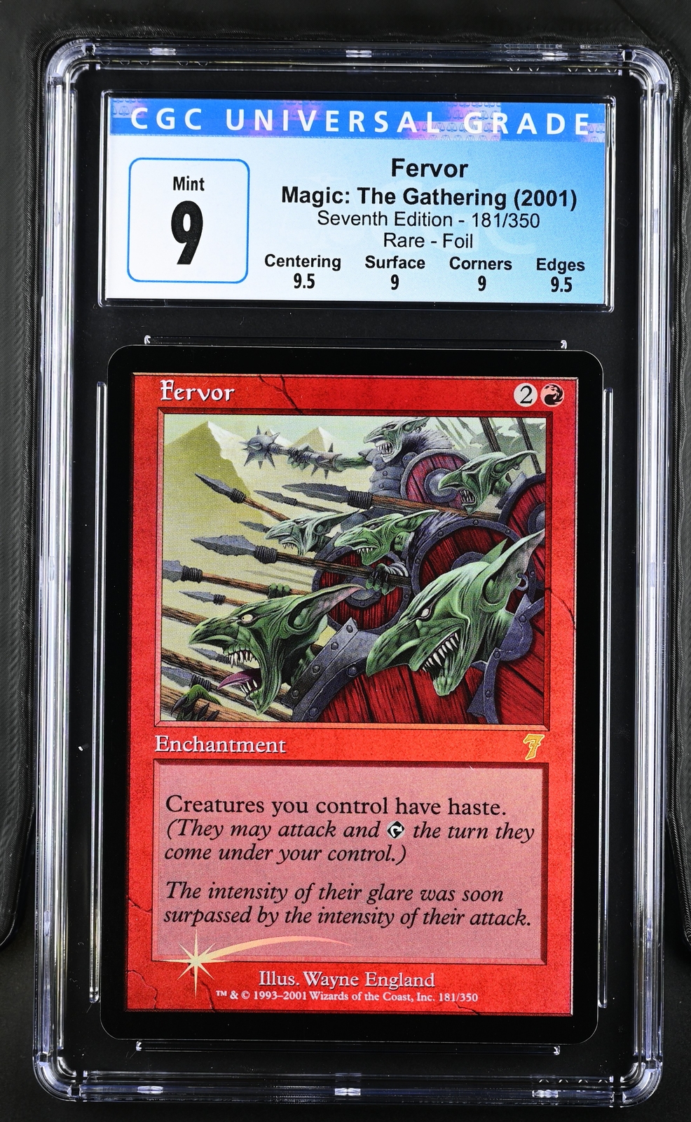 FERVOR 7th Edition Foil Rare CGC 9 Q++ Mint MTG [Nostalgium]