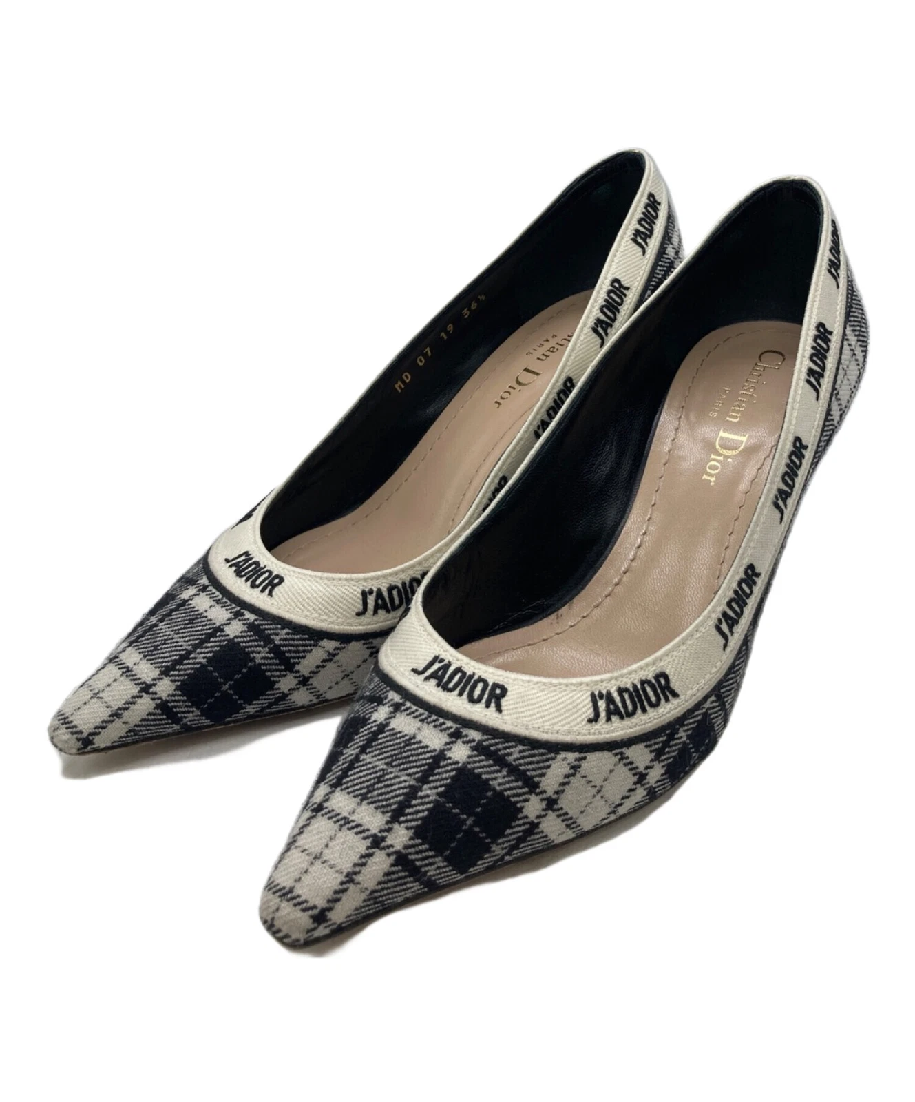 Christian Dior Chaussures Escarpins Talon J'ADIOR EU 36,5 US 6,5 Noir Blanc Authentique