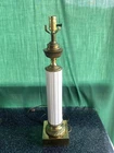 Vintage Table Lamp Tyndale Brass Milk Glass Neoclassical Column  36"