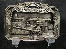 Massey Ferguson MF 8590 Combine Pewter Belt Buckle 1986 Limited Ed Collectible