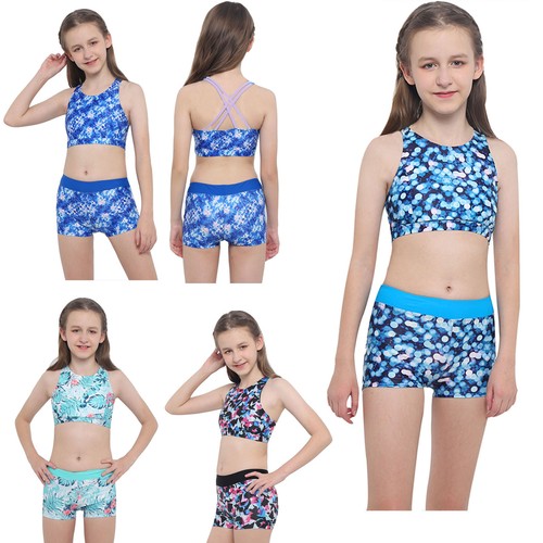 Kids Girls Swimsuit Competition Swimwear Underwear Bikini Sleeveless Beachwear