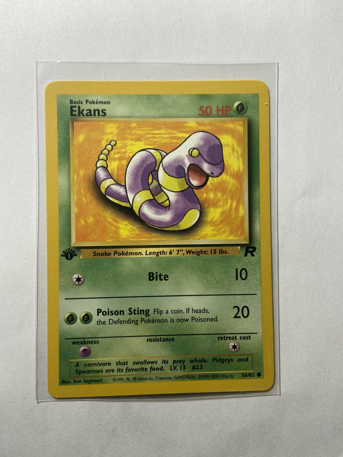 Ekans  Team Rocket Near mint English  1st edition  56/82