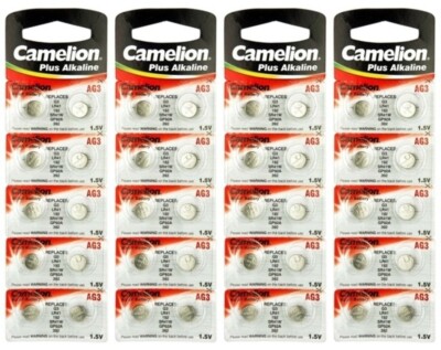 40 Pk Camelion AG3 LR41 392 SR41W LR736 GP92A Plus Alkaline Battery 