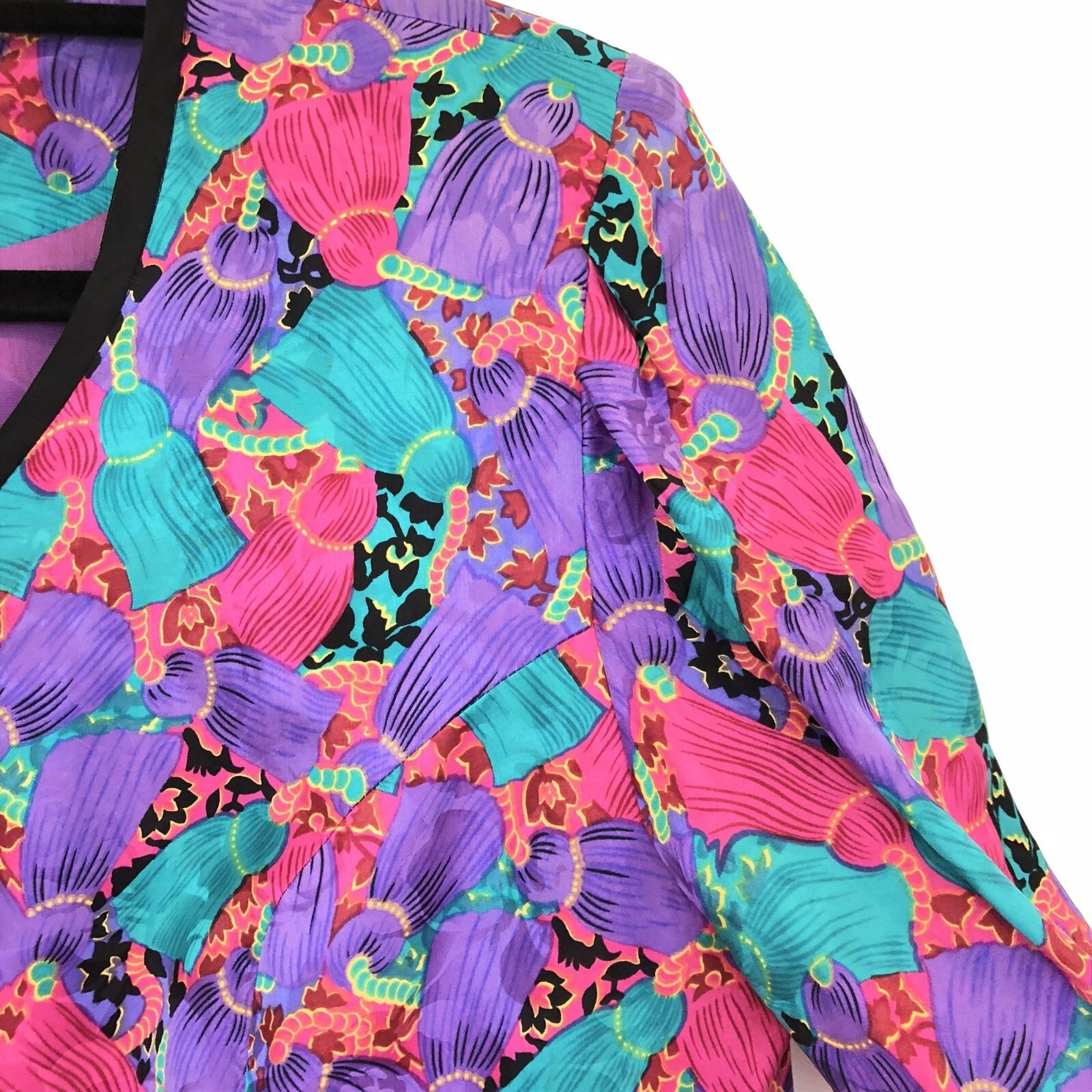 Silk Studio Multicolor Patterned Silk Blazer Jack… - image 3