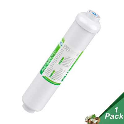 1 Pack Post Carbon Inline Water Filter 1/4'' Quick Connect for Fridge RO System