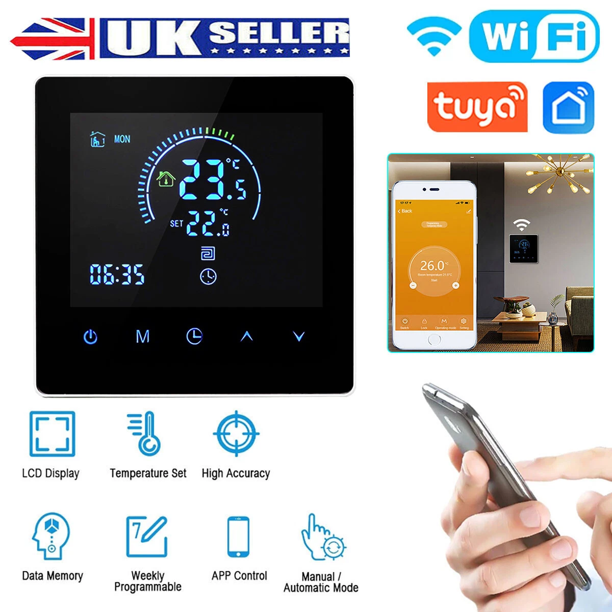 Tuya WiFi Smart Thermostat Gas/Water/Heating Boiler Remote Controller For  Alexa | eBay