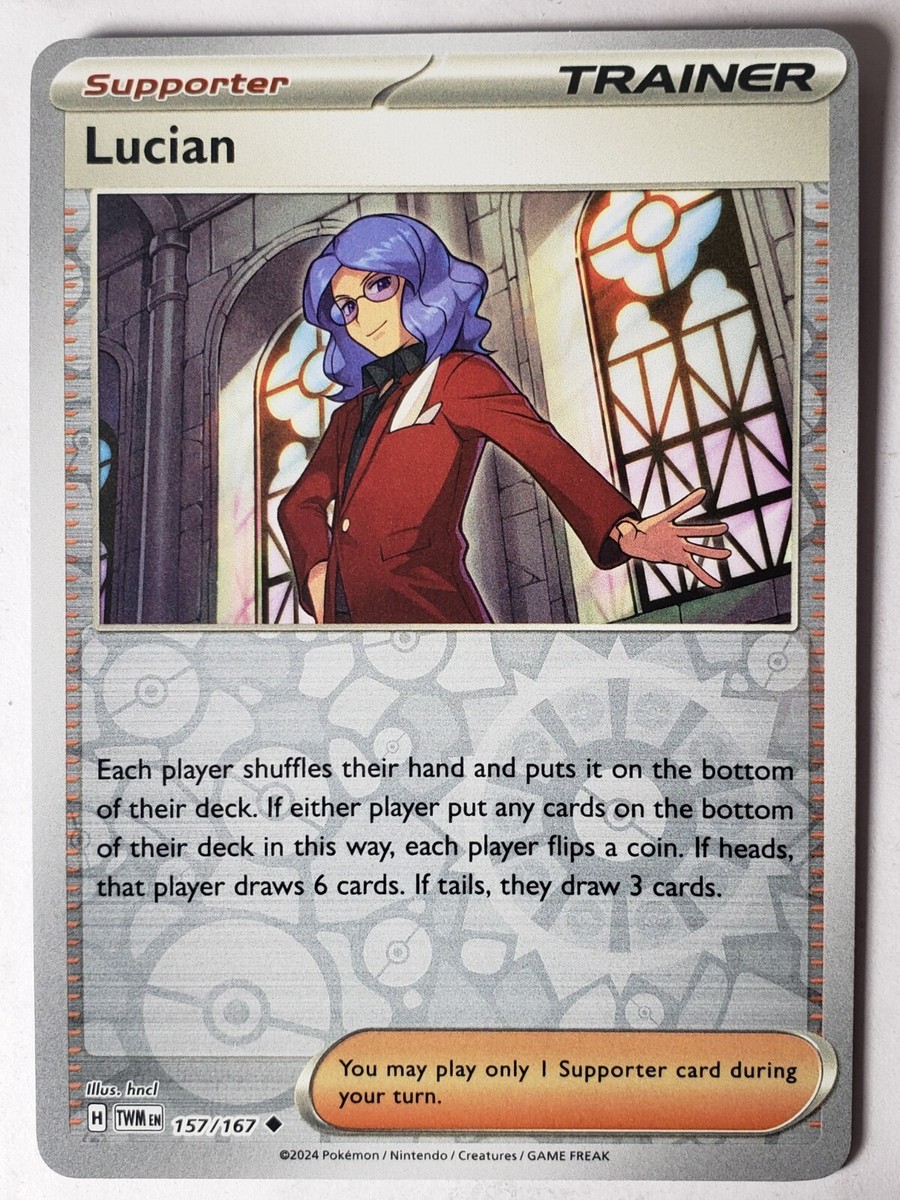 REVERSE HOLO Lucian 157/167 NM / M - Twilight Masquerade Pokemon