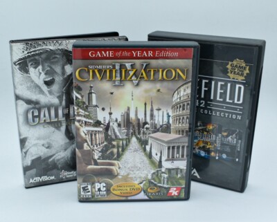 PC Game Lot Sid Meier s Civilization IV  Battlefield 1942 GOTY Call Of Duty 2