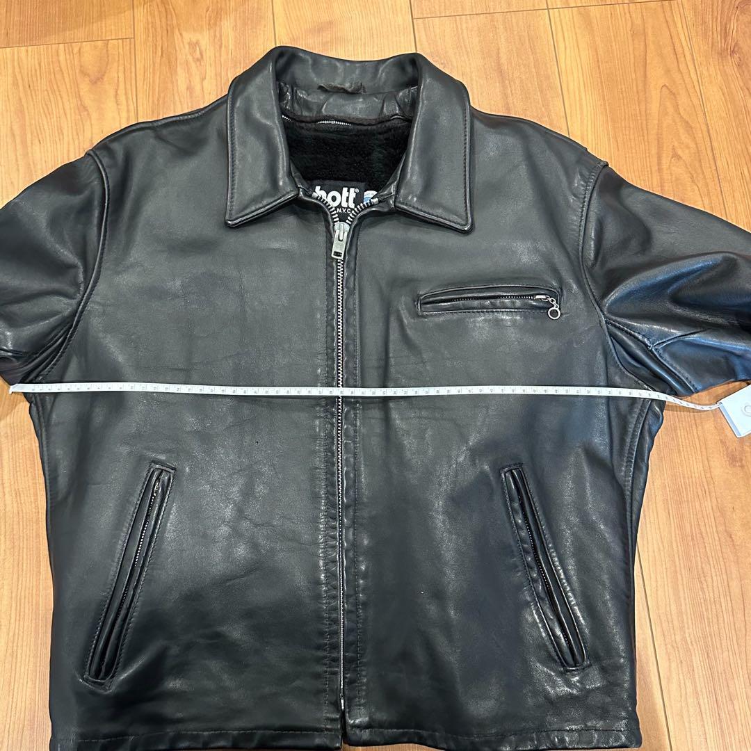 Schott 643 Leather Riders Jacket Black with Collar Size 44 Schott 643 Leather Riders Jacket Black with Collar Size 44