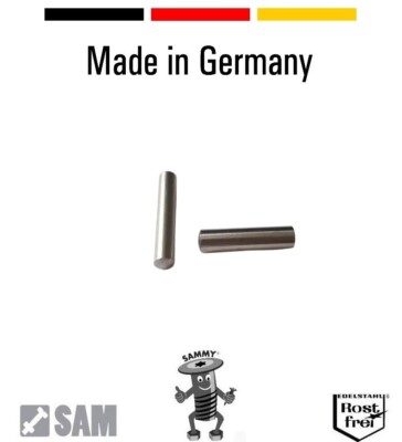 5 Stück Zylinderstifte DIN 7 h8 INOX EDELSTAHL 8X40 Toleranz/Passung h8 