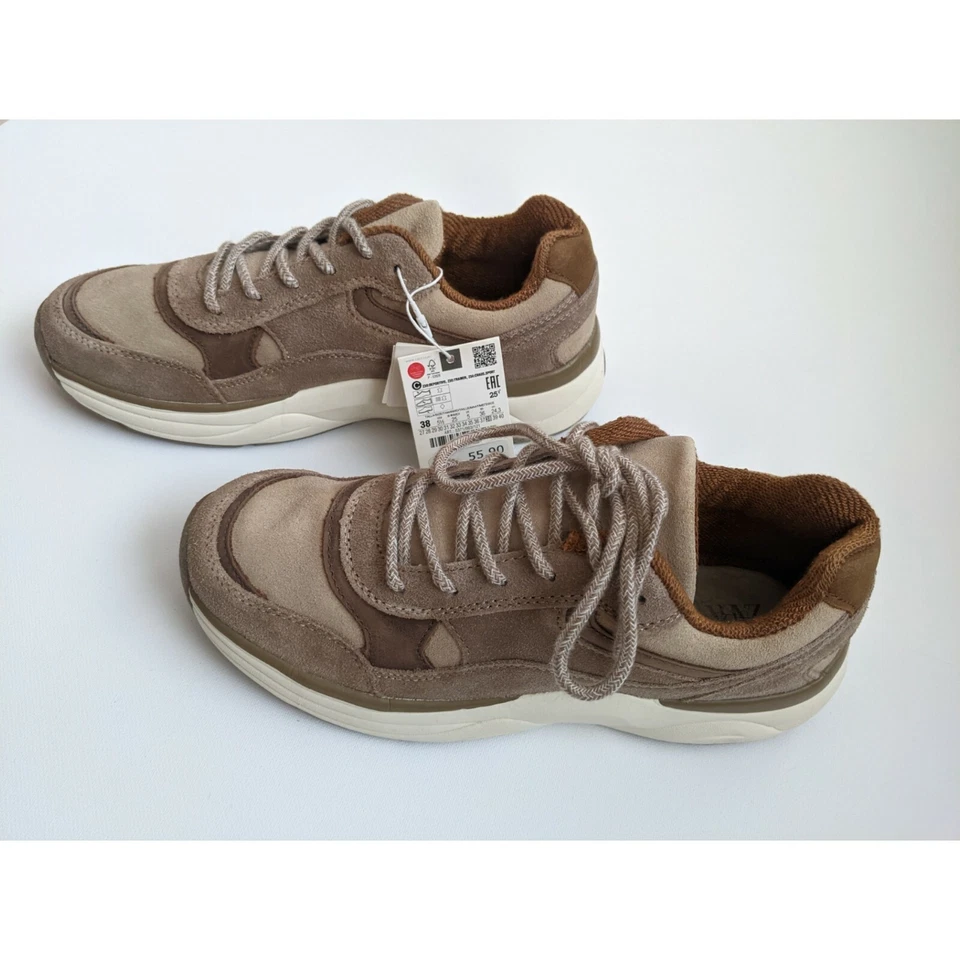 ZARA Leather Sneakers Boy's Size 5.5 - Image 3 of 4