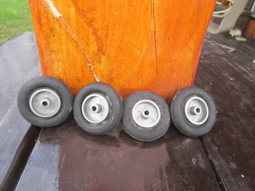 Louis  Marx 1-3/4"Toy Truck Or Car Tires 3/8" wide 1/8" bore metal grey  rim