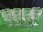 SET OF 4 VINTAGE ANCHOR HOCKING WEXFORD WATER GOBLETS 5 1/2" TALL