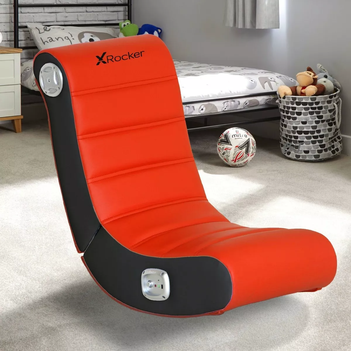 Gaming Chair Curved Seat Floor Rocker Recliner Folding Speakers