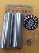 Pair of pegs from Odyssey for bmx bike in chrome .