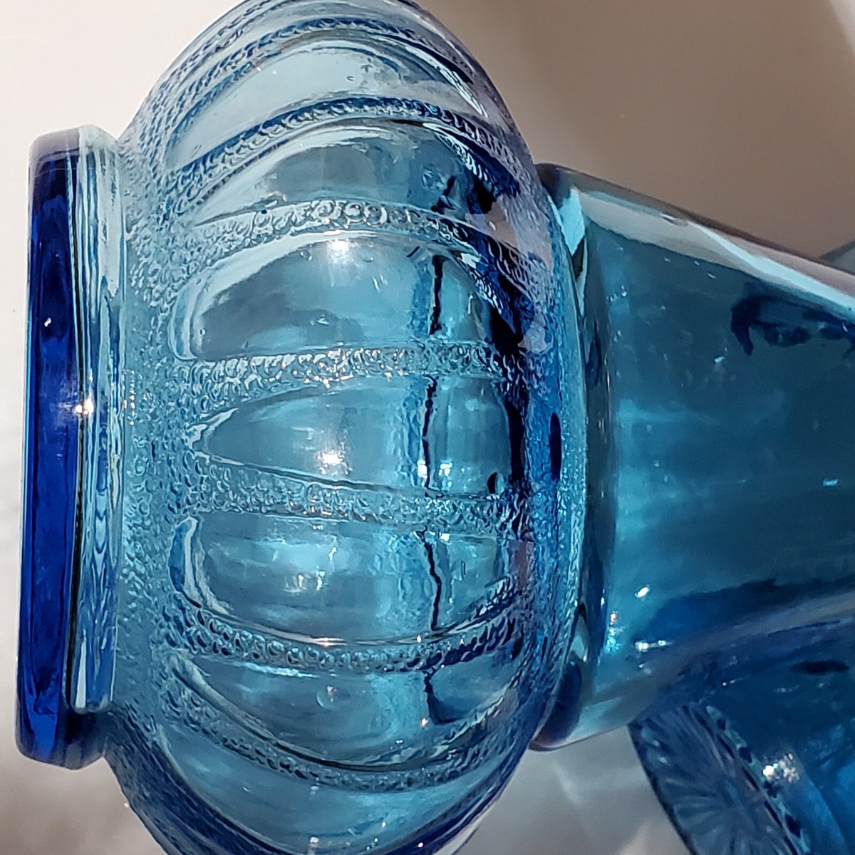 Decanter Vintage Blue Glass Liquor 13