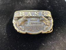 VINTAGE 1990  BASS ANGLER SPORTSMAN SOCIETY  FISHING BELT BUCKLE