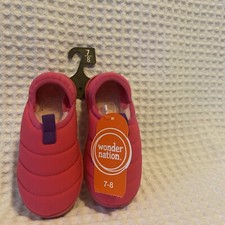 Wonder Nation Toddler Girls Puffer Slipper, Size 7-8, Color Pink, New