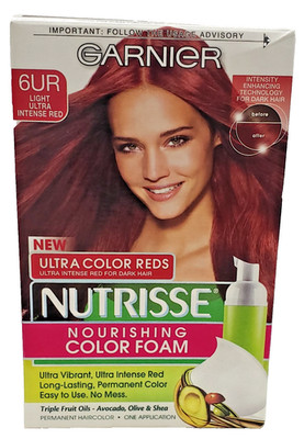 NEW Garnier Nutrisse Nourishing Color Foam-6UR Light Ultra Intense Red