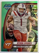 KYRON DRONES 2024 Bowman Chrome University 1st /299 Aqua Refractor #119 Hokies🔥