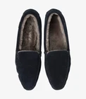 Loake Guards Navy Suede Fur Lined Slippers Men's Size 9. New RRP £105