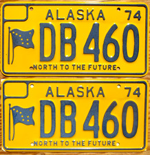 1974 Alaska License Plate Number Tag PAIR Plates