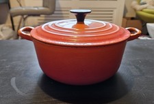 Le Creuset Casserole Dish Dutch Oven Cast Iron Volcanic Orange 20