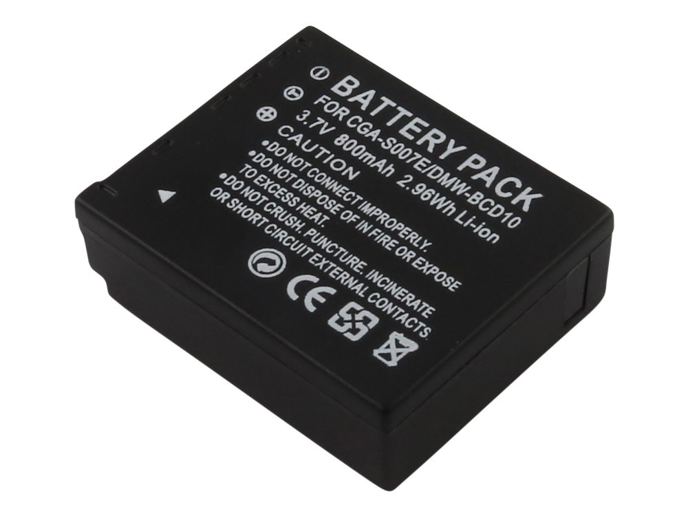 Battery for Panasonic replaces CGA-S007 / CGA-S007E / DMW-BCD10
