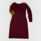 Ralph Lauren long-sleeved dress burgundy brown faux suede elbow patches Size S