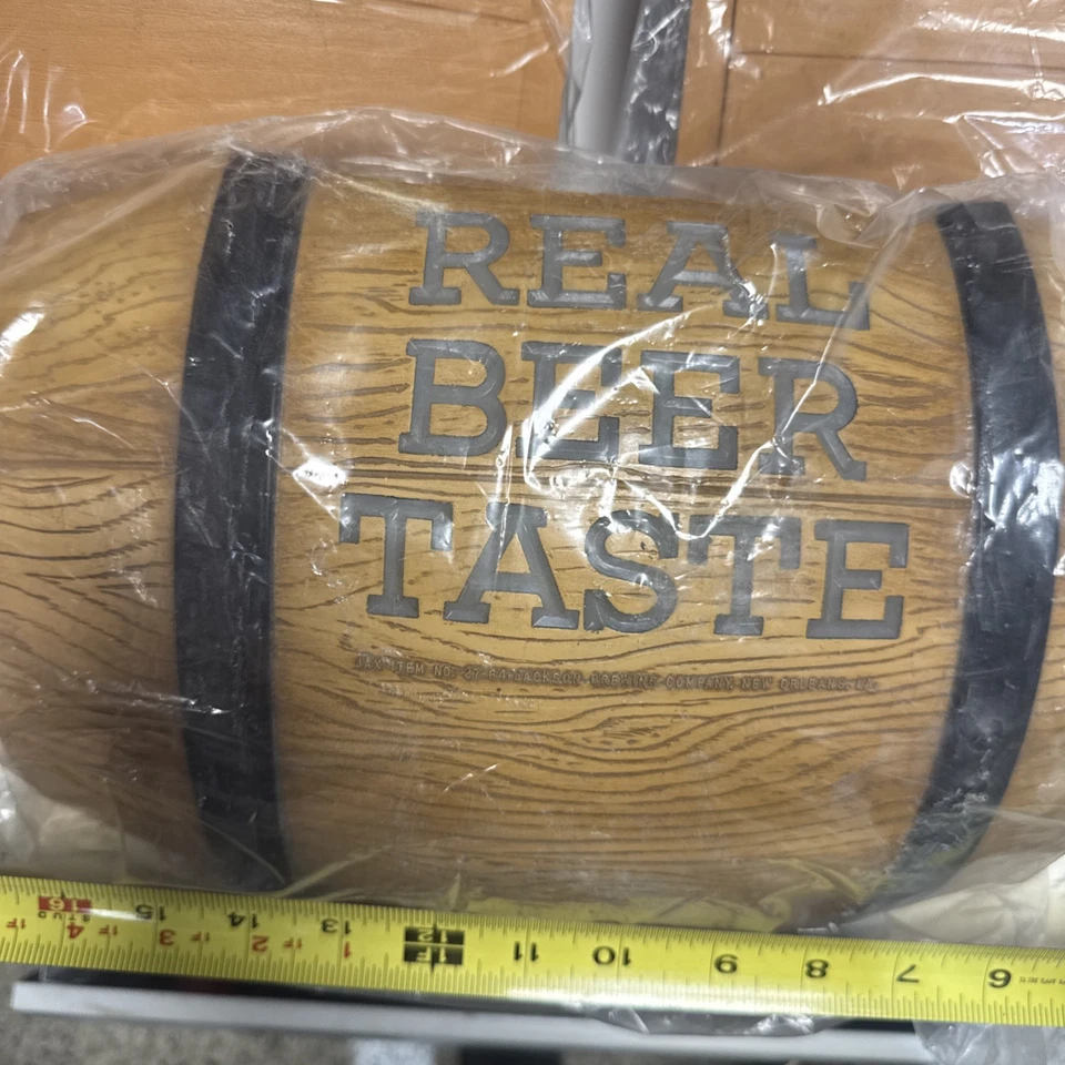 Barril de cerveza Jax barril letrero de cerveza piezas sabor real en grifo publicidad cervecera Foto 2 de 4