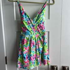 Stella Parker Collection Slimming Multicolor Floral Swimdress M 406002983