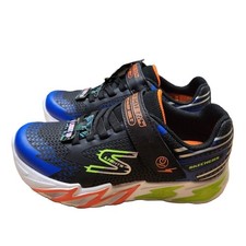 Skechers S Lights Boys  Size 3 Sneakers   Black/Blue Light-Up, NWT