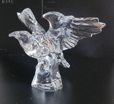 Baccarat Crystal American Eagle Bird In Flight Large Figurine 10x7'' Tall ~ CHIP*