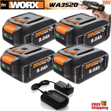 4-1x 20V or WORX 8.0Ah Extend Lithium-Ion WA3525 WA3575 WA3520 Battery/Charger