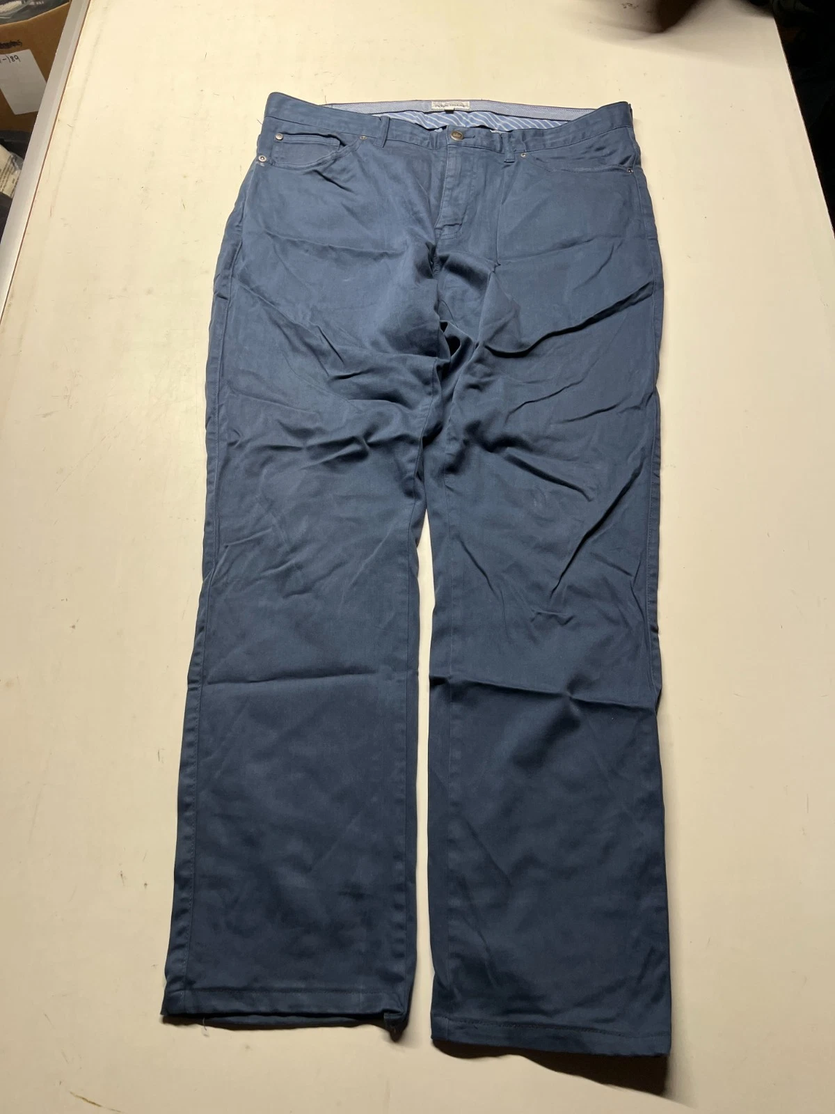 Peter Millar Chino Pants Blue Straight Leg Golf Performance Stretch ens Sz 35