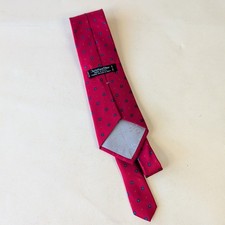 CHRISTIAN DIOR Vintage made in USA 100% Silk Tie Men's 56" Short Red Necktie