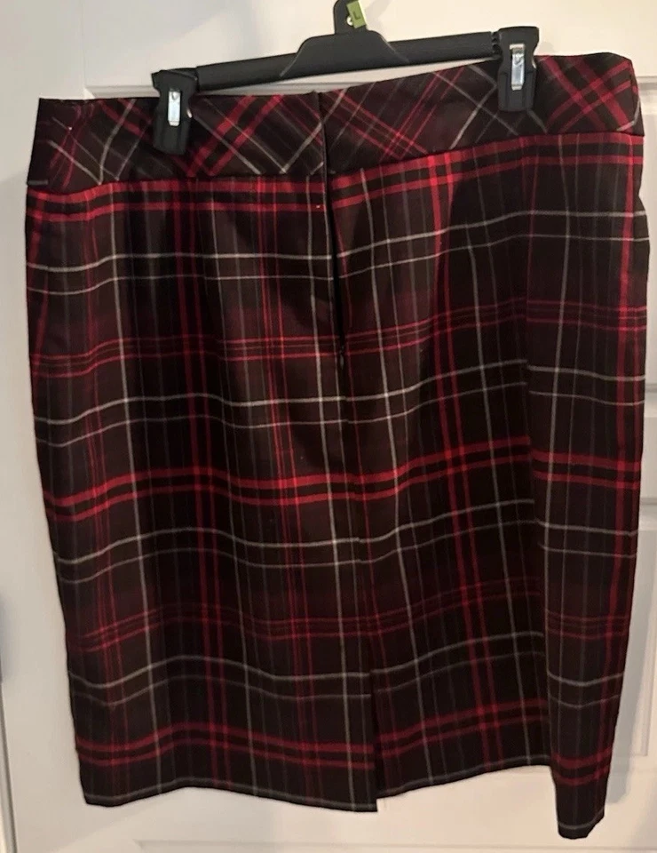 Brandon Thomas Plaid Pencil Skirt Size 16 - Image 2 of 4