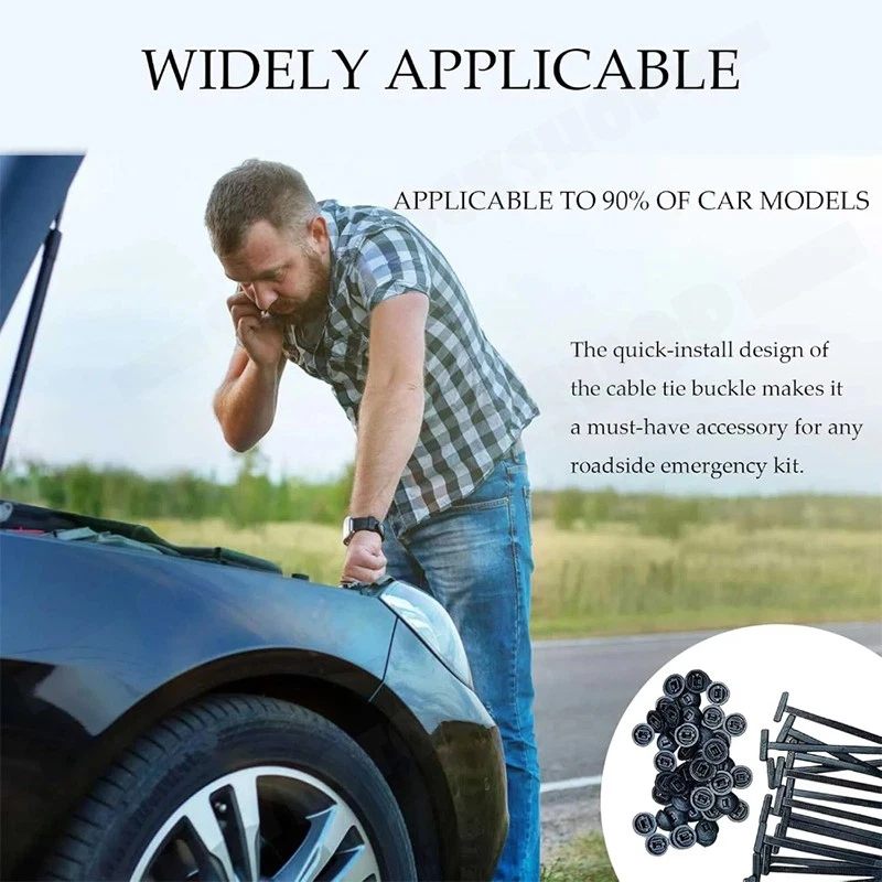 50-500Pcs Nylon Universal Cable Tie Buckle Self-Locking Nylon Zip Ties Holder AU - image 2 of 4