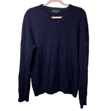 Maglione uomo Sm Bloomingdales cashmere blu navy lusso elevato vecchio denaro accogliente