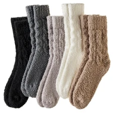 Womens Fuzzy Socks Slipper Fluffy Comfy Cozy Winter Soft Warm Fleece Cabin