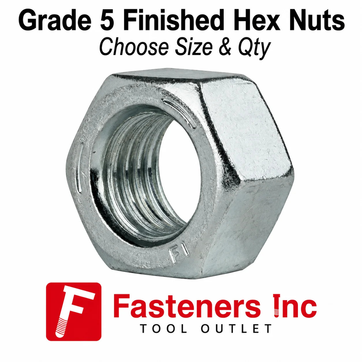 Grade 5 Finished Hex Nuts Electro Zinc Plated Steel All Sizes Available