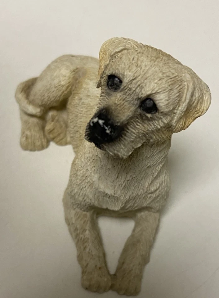 Estatua de cachorro Retriever dorada amarilla sentada de segunda mano como está Foto 3 de 3