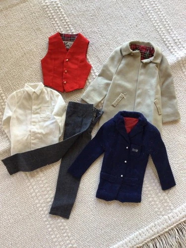 Vintage Ken Clothes ‘Rally Day’ Coat Vest Shirt Slacks NEW Navy Jacket Mattel