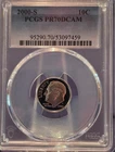 2000-S SILVER Proof Roosevelt Dime PCGS PR70 DCAM "Perfection" Graded 03/26