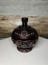 Vintage RARE LE Smith Amethyst Glass Moon & Stars Lidded Compote/Candy Dish 