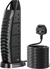 Tower Extension Lead 4M, Hotimy Plug Extension Tower 8 Outlets and 6 USB (2 Type