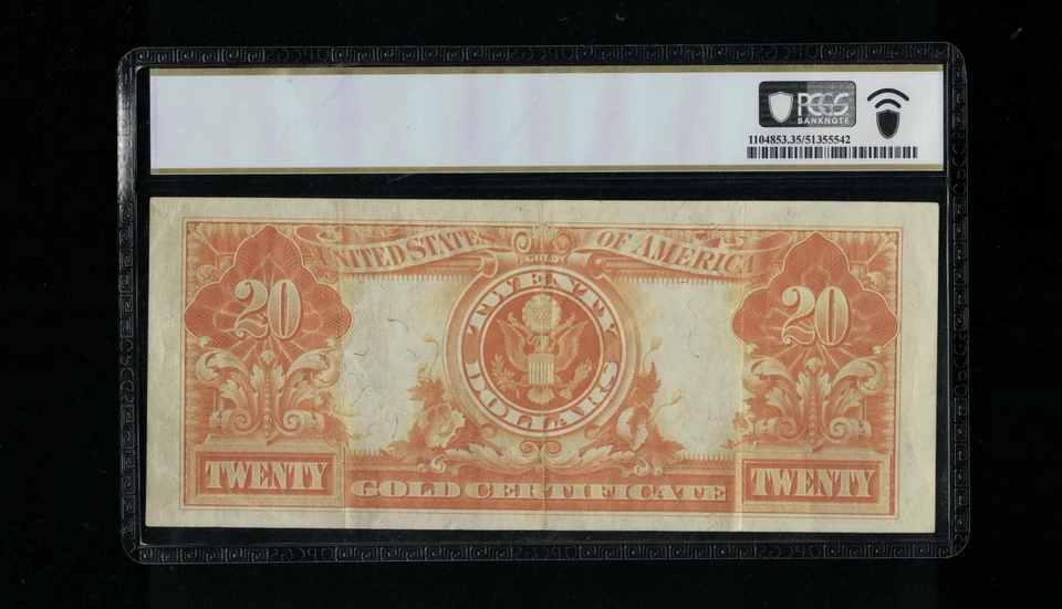SC 1922 $20 Fr.1187m (Mule) Gold Certificate Blazing Original! PCGS 35 PPQ (475) - Image 3 of 4