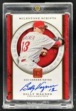 2016 Panini Pantheon Billy Wagner Milestone Scripts Gold Auto #/49 Phillies